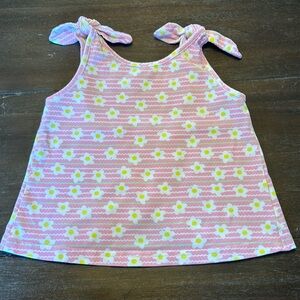 Florence Eiseman Pima Cotton Pink Flowers Sleeveless Top